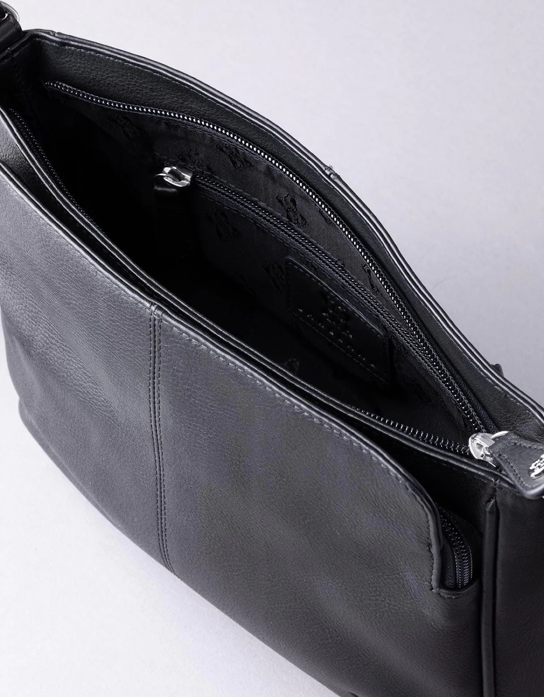 Ambleside Leather Cross Body Bag In Black - Image 8