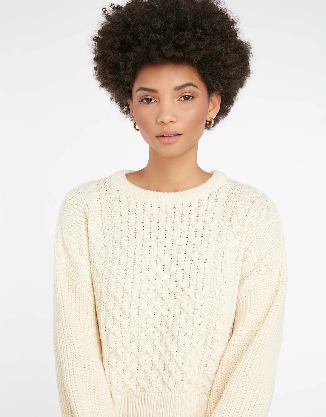 Magpie Crop Jumper In Cream - Image 3