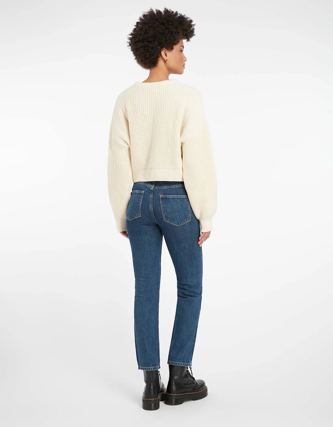 Magpie Crop Jumper In Cream - Image 5