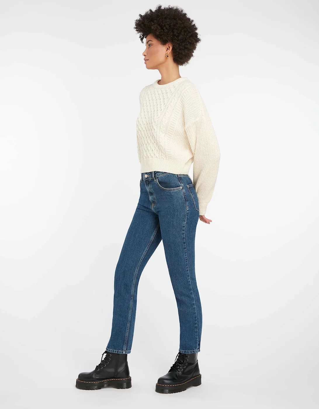 Magpie Crop Jumper In Cream - Image 6