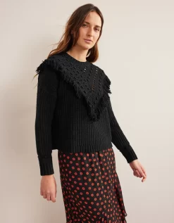 Boden Fringe Detail Ribbed Jumper