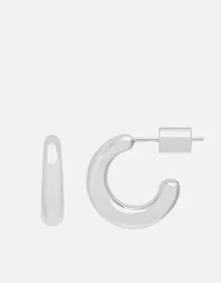 Estella Bartlett Women's Chunky Semi Circle Hoop - Silver Plate - Estella Bartlett