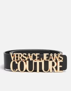 Versace Jeans Couture Women's Logo Detail Belt - Black - 85cm - Versace Jeans Couture