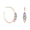 Lipsy Rose Gold Pastel Stone Fine Hoop Earrings