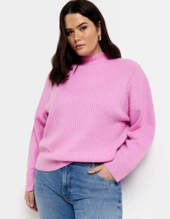 RIVER ISLAND RI Plus Plus Rib Jumper - Bright Pink