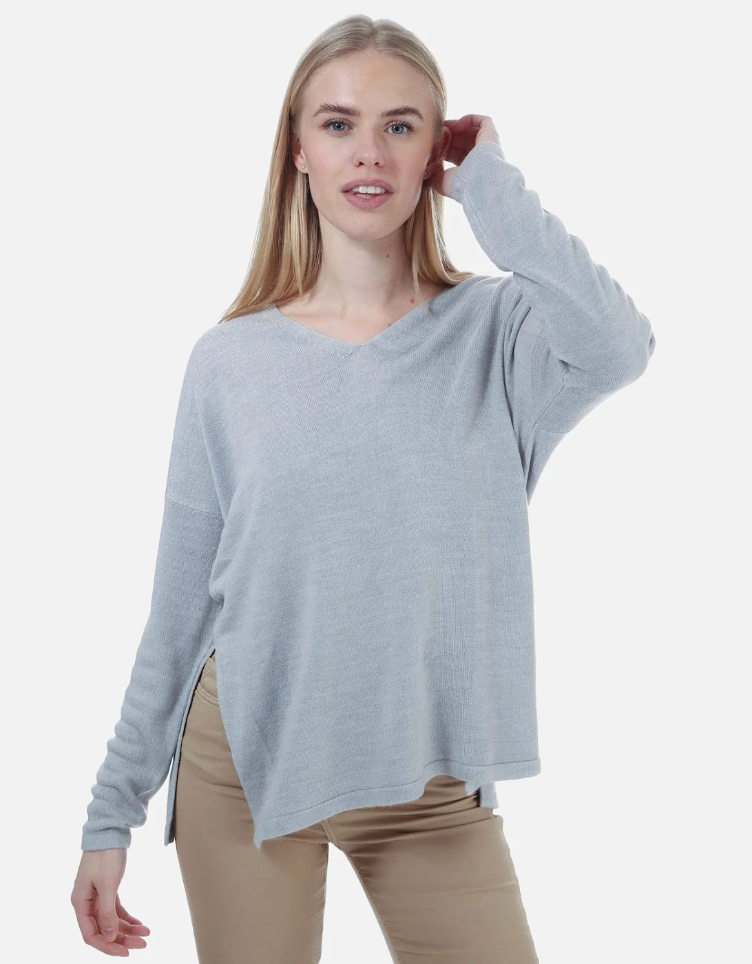 ONLY Womens Amalia V-Neck Jumper
