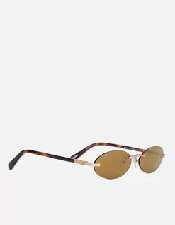 BY FAR Texas Mirror Gold-Tone Metal Sunglasses - BY FAR
