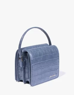 Ted Baker Ell Imitation Croc Mini Crossbody In Blue