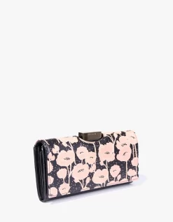Ted Baker Ponida Floral Printed Large Bobble Purse In Black