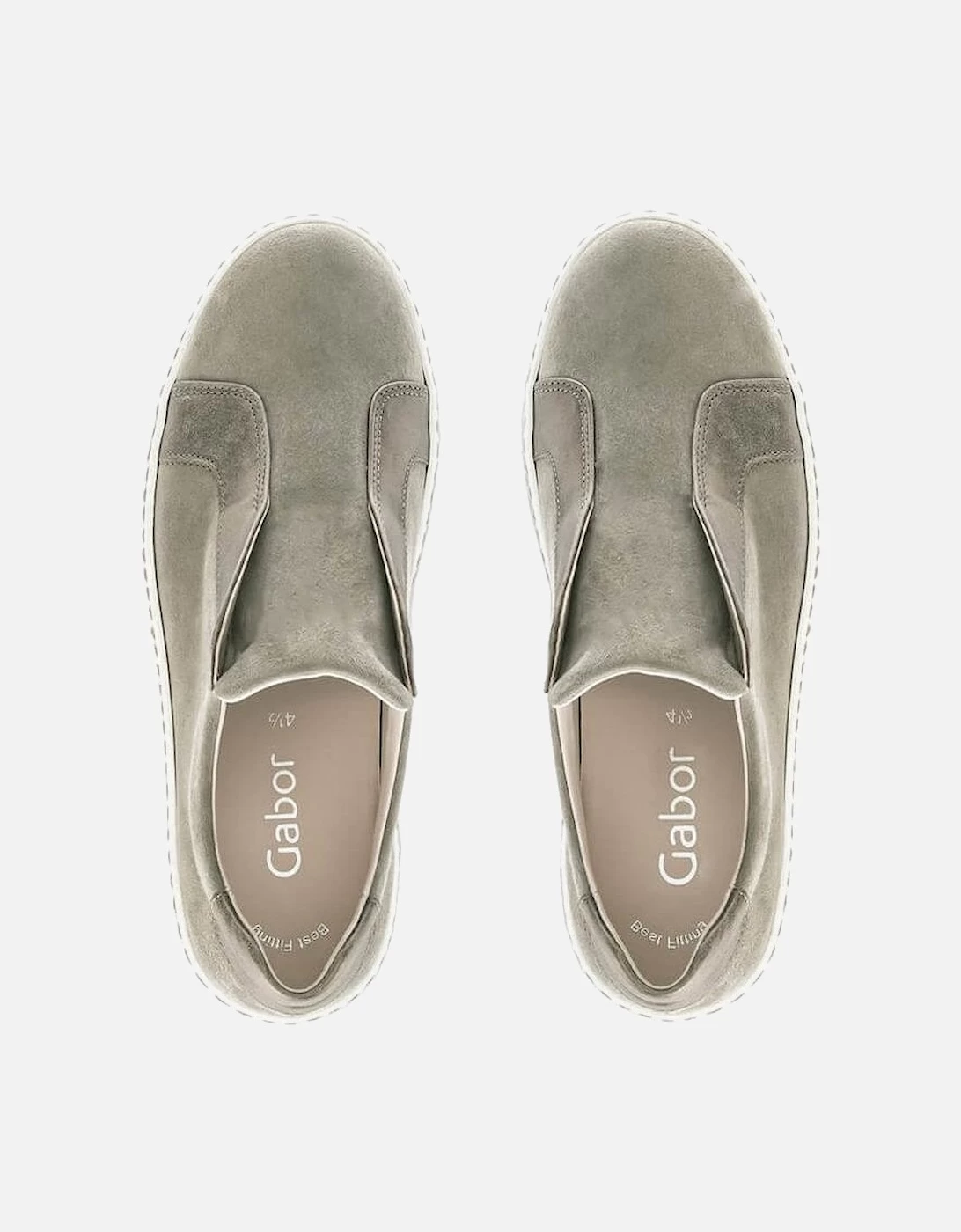 Gabor Wye Stylish Slip On Platform Sneakers In Sage - Image 2