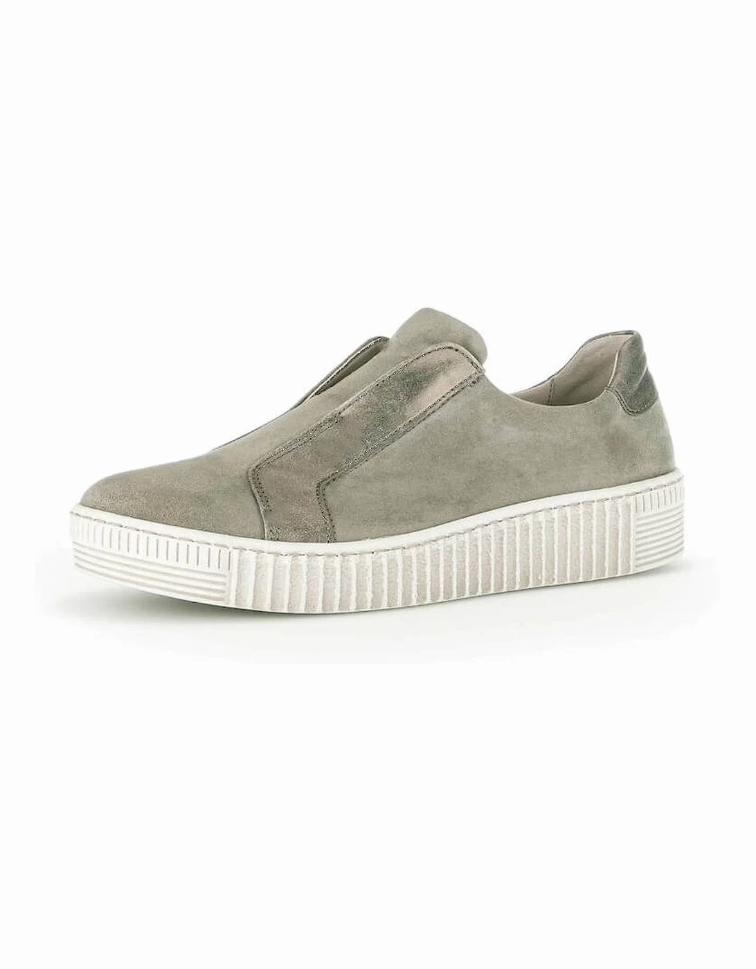 Gabor Wye Stylish Slip On Platform Sneakers In Sage - Image 3