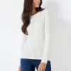 Crew Clothing Heritage Cable Jumper - White