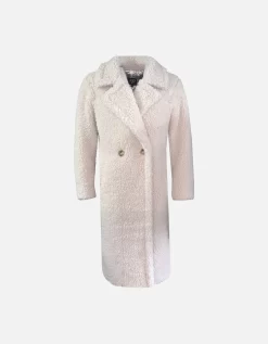 UGG Women's Winter White Long Line Gertrude Teddy Coat.