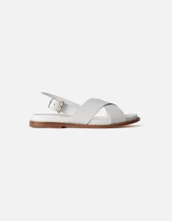 MAYA BIS Crossover White Leather Sandals