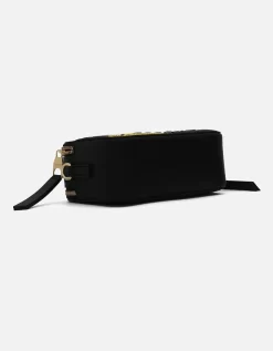 Versace Rock Cut Sketch Small Half Print Black Crossbody Bag
