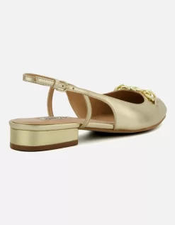 Dune London Dune Ladies HIPPITY Snaffle-Trim Flat Slingback Pumps