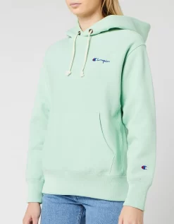 Champion Women's Small Script Hooded Sweatshirt - Mint Green - Champion - Home - Champion Women's Small Script Hooded Sweatshirt - Mint Green