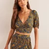 Boden Cropped Twist Detail Top