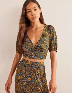 Boden Cropped Twist Detail Top