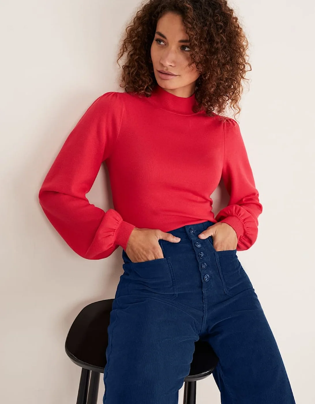 Gemma Balloon Sleeve Fine Knit Jumper - Image 2