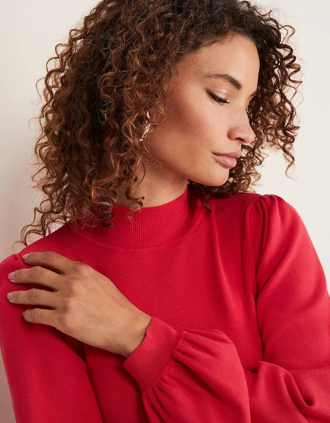 Gemma Balloon Sleeve Fine Knit Jumper - Image 5