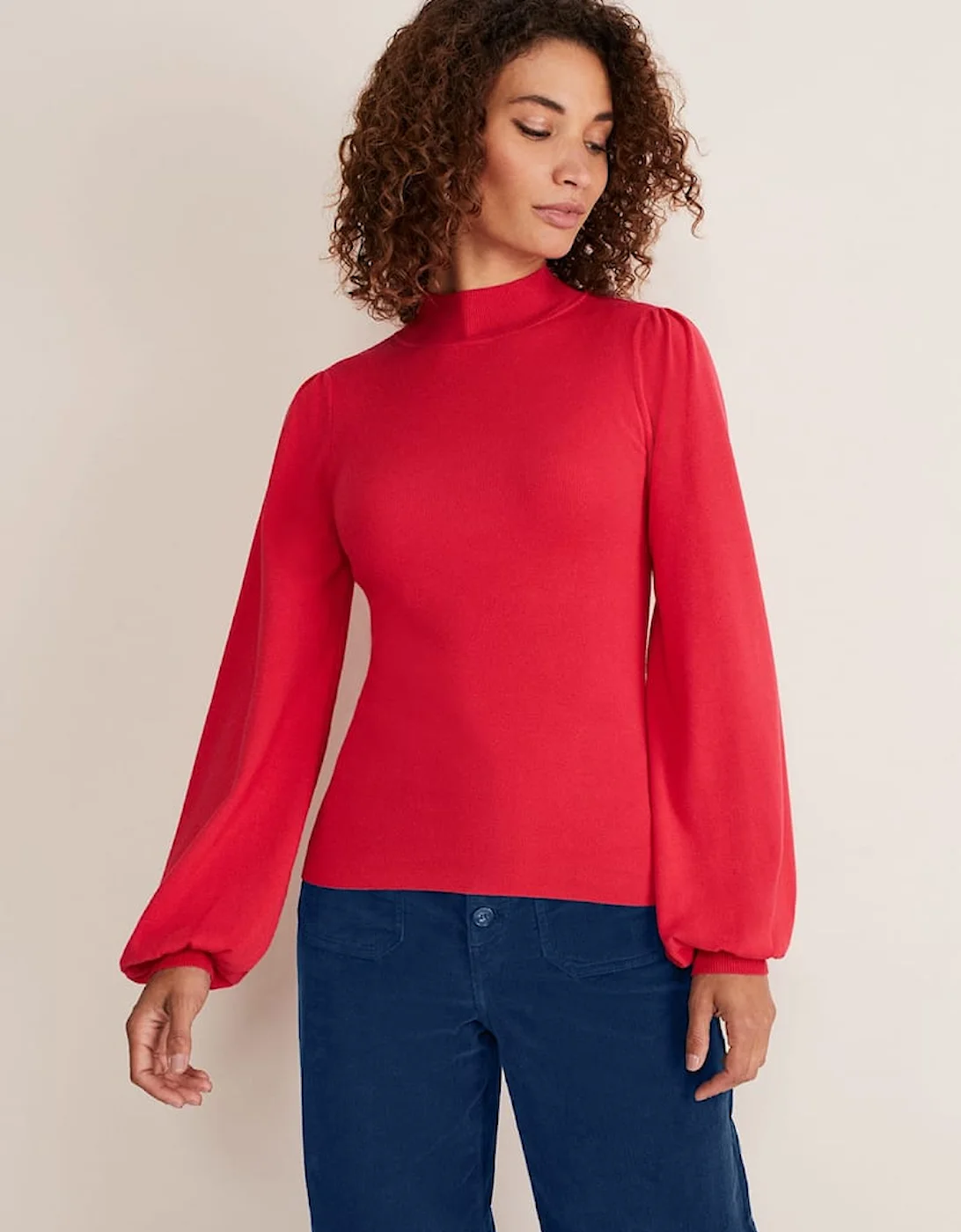 Gemma Balloon Sleeve Fine Knit Jumper - Image 6