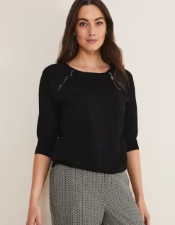 Lolan Zip Trim Knit Jumper