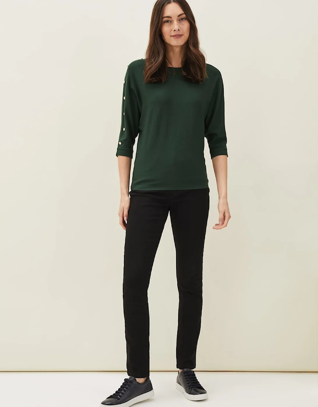 Cristine Button Detail Batwing Sleeve Jumper - Image 4