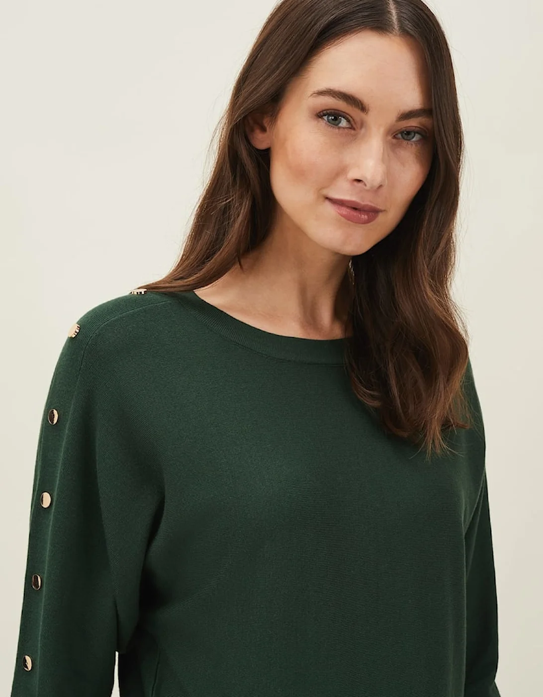Cristine Button Detail Batwing Sleeve Jumper - Image 5