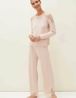 Marlie Lace Long Sleeved Pyjama Top