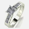 Moissanite 9ct White Gold 1.50ct Total Square Brilliant Solitaire Ring